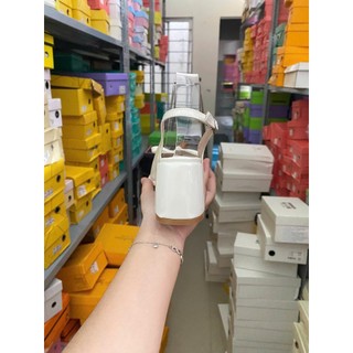 Giày cao gót nữ da PU tổng hợp dệt vải đế cao su thanh lịch nữ tính dịu dàng tinh tế