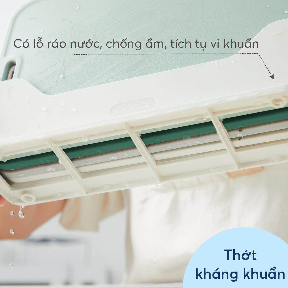 Bộ 4 thớt INOCHI kèm khay đỡ ráo nước. Nhựa pp kháng khuẩn, không ám mùi. Thớt cắt thịt cá, rau củ