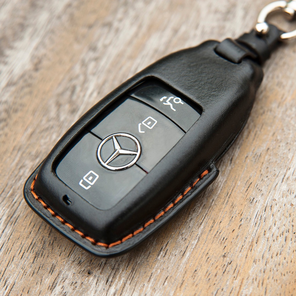 Bao da chìa khóa MERCEDES C200, C300, E200, E300, S450, Bao da chìa khóa thủ công, Da bò nguyên tấm
