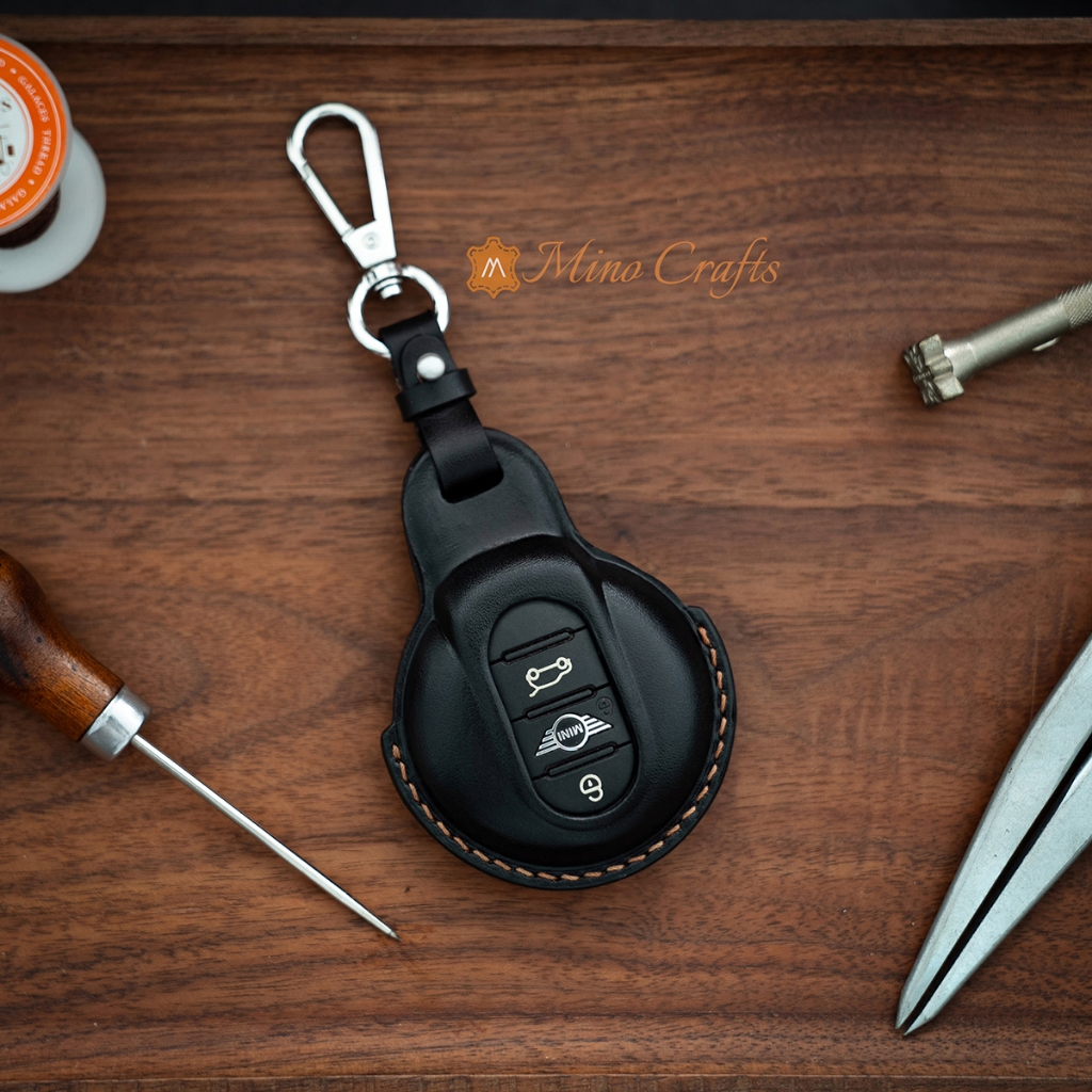 Bao da chìa khóa Mini Cooper, Countryman, Paceman, Roadster, Bao da chìa khóa thủ công, Da bò thật