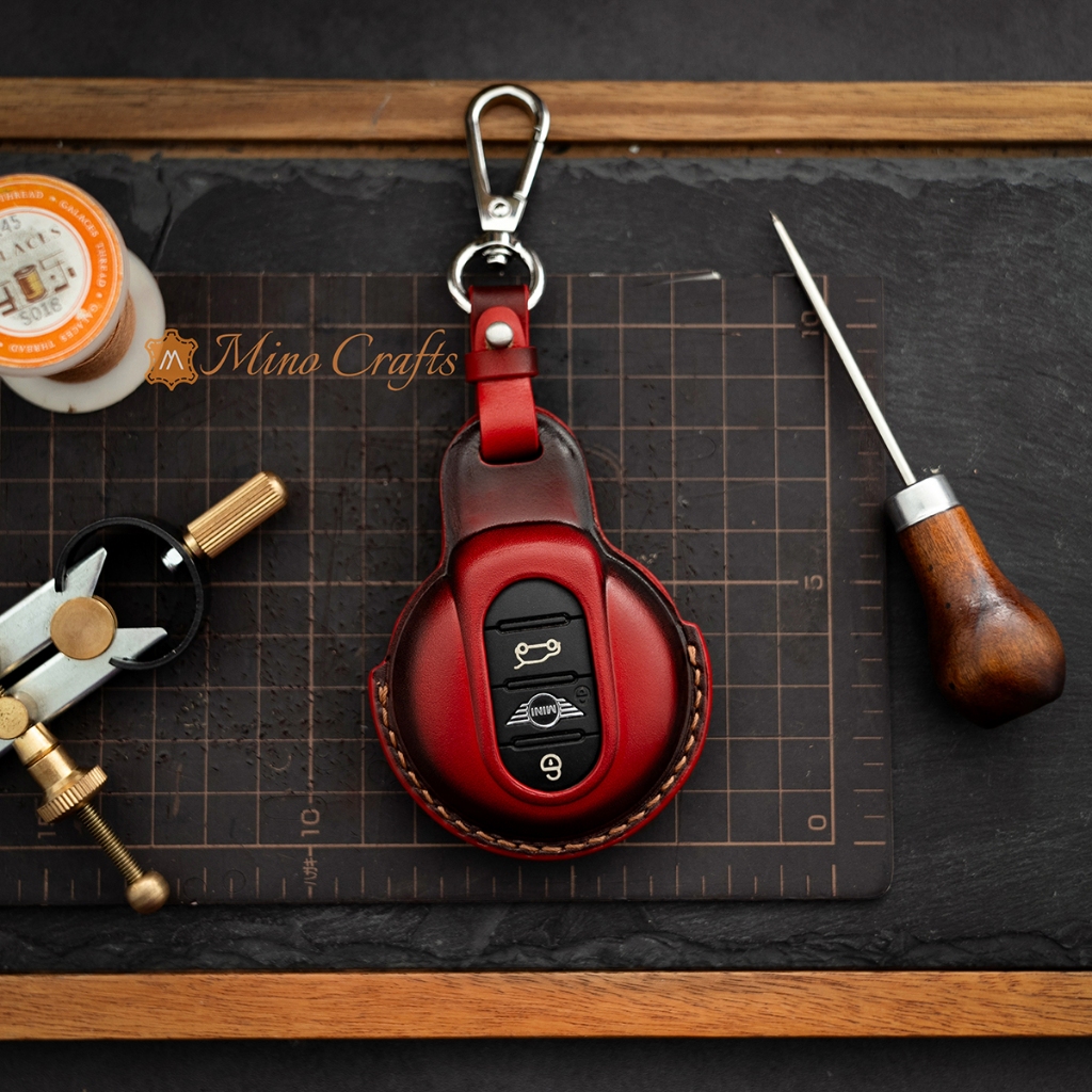 Bao da chìa khóa Mini Cooper, Countryman, Paceman, Roadster, Bao da chìa khóa thủ công, Da bò thật