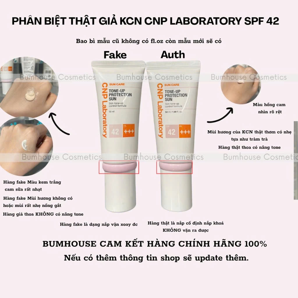 Kem Chống Nắng Nâng Tone Hồng Tự Nhiên Cho Mọi Loại Da CNP Laboratory Tone-Up Protection Sun SPF42++ 31m/50ml (Nobox)