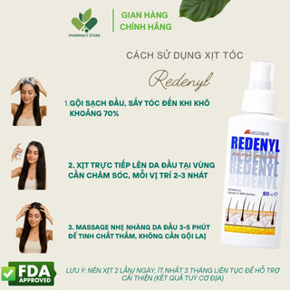 REDENYL LOTION - Xịt dưỡng tóc, Giảm gãy rụng, Hỗ trợ Mọc tóc, Không bết dính - Châu Âu