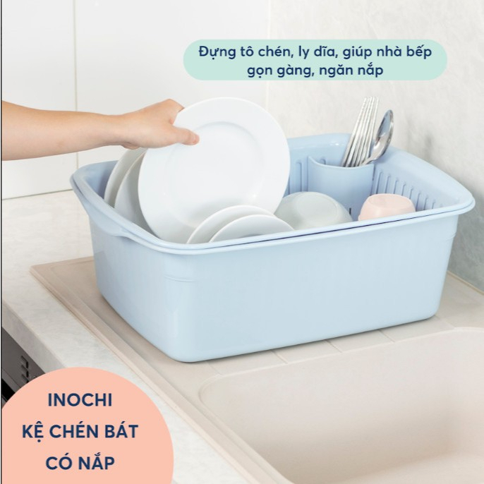 Kệ chén bát cao cấp INOCHI chống bụi, thiết kế thông minh hiện đại tiện lơi, có rãnh thoát nước