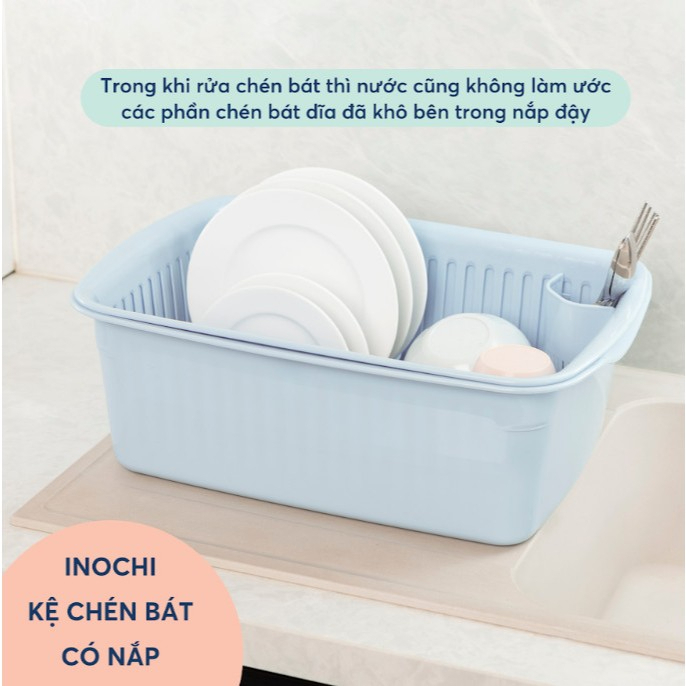 Kệ chén bát cao cấp INOCHI chống bụi, thiết kế thông minh hiện đại tiện lơi, có rãnh thoát nước