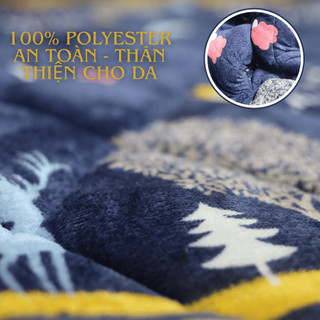 Chăn Lông Cừu Trần Bông HueBo Bedding 3 Lớp Siêu Dày, Chăn Đại Hàn Cao Cấp Chống Xô Lệch, Vón Cục