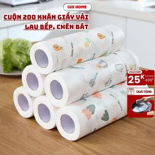 Cuộn 100-200 Khăn Giấy Vải Lau Đa Năng, Lau Bếp, Lau Chén Bát, Có Thể Tái Sử Dụng, Siêu Thấm Hút.