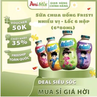 Sữa Chua Uống Fristi Nhiều Vị – Lốc 6 Hộp (6 x 80ml) – Thơm Ngon Bổ Dưỡng, Bé Thích Mê