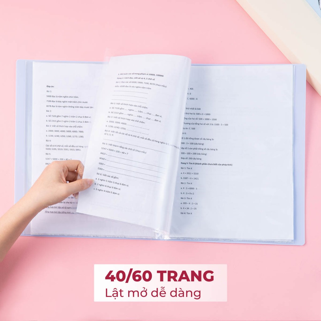 File Lá Đựng Tài Liệu A4 Classmate File 40/60 Lá Đa Năng, Lưu Trữ Giấy Tờ, Sổ Lưu Hình Siêu Âm, Bìa Nhựa Dễ Thương