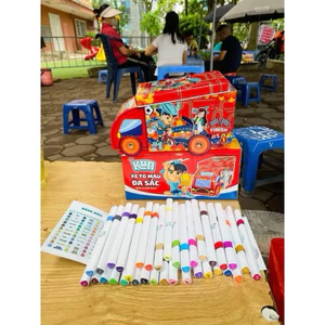 thích+ Hộp bút màu SIÊU KUN 33 chi tiết tặng kèm hộp đựng hình ô tô Kun ngầu