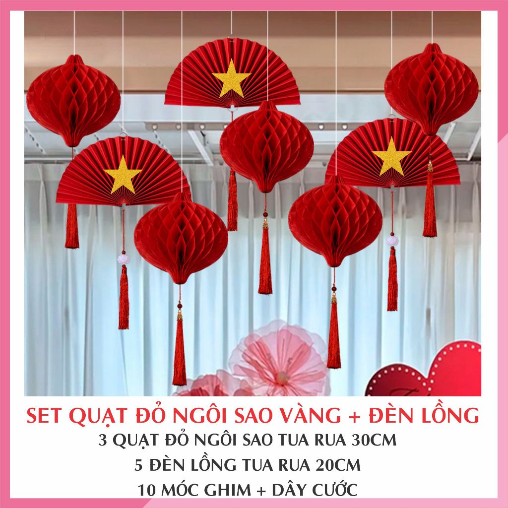 Phụ kiện trang trí ngày Giải phóng miền Nam 30/4 và Quốc Khánh Việt Nam 2/9 - Kem Shop K118