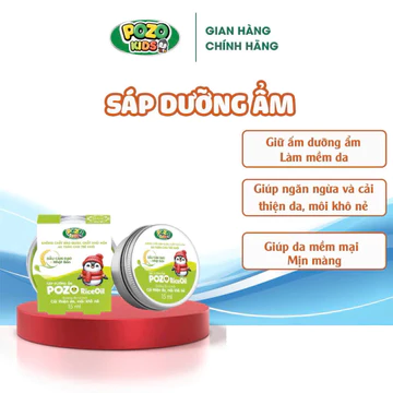 Sáp Gạo Non dưỡng ẩm Da và Môi thuần chay cho bé Pozo - Sáp Dưỡng Ẩm Pozo Rice Oil - 15ml/ lọ