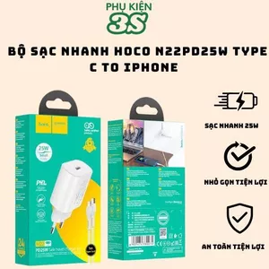 Bộ sạc chính hãng Hoco N22 PD25W Type c to IPhone chống cháy dùng cho 6G đến 14Promax