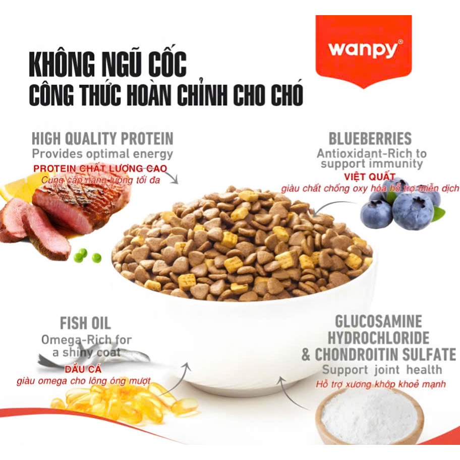 Hạt Wanpy Grain Free không độn ngũ cốc cho chó [500g-1.5kg]