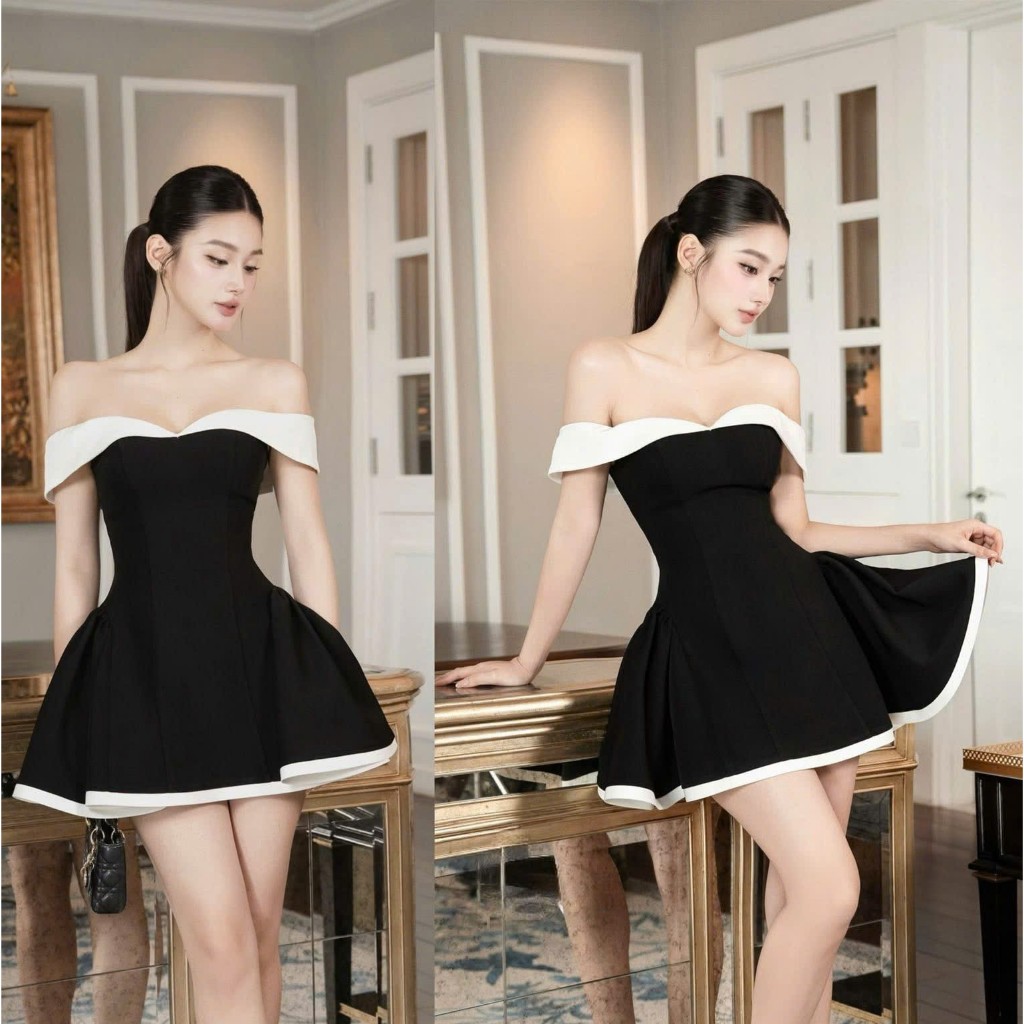 NH CLOTHER - đầm váy ôm eo TRỄ VAI tinh tế trong từng đường nét