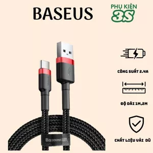 Dây cáp sạc Baseus cho IPhone công suất 2,4A bọc dù chống rối,chống gãy đứt,truyền tải dữ liệu
