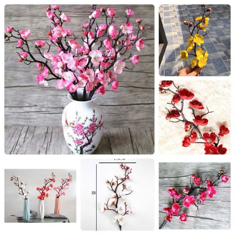 Cành đào giả-thân cổ 30cm trang trí oản,giỏ quà ,phụ kiện chụp ảnh,decor