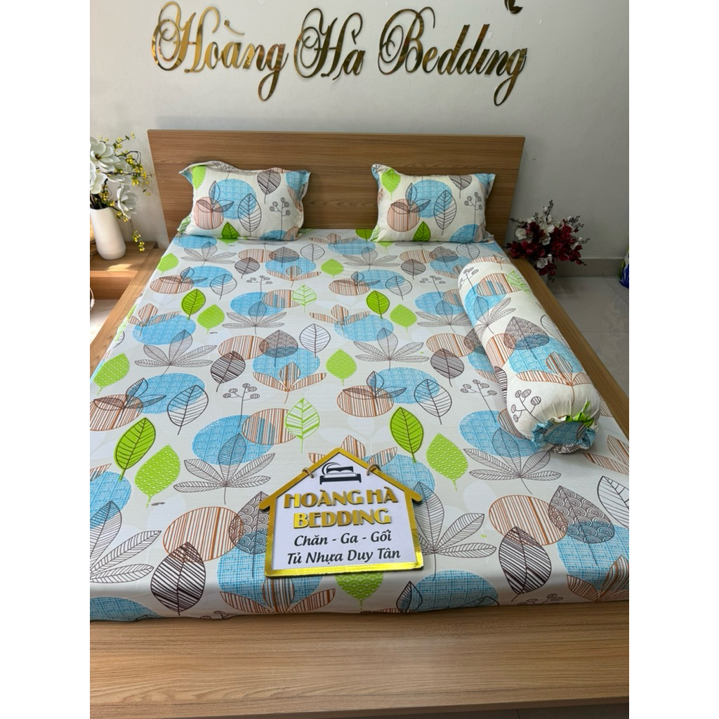 Bộ ga thun lạnh hàn quốc  LÁ THU LOVEE (có bộ có 2 áo ôm dây kéo)
