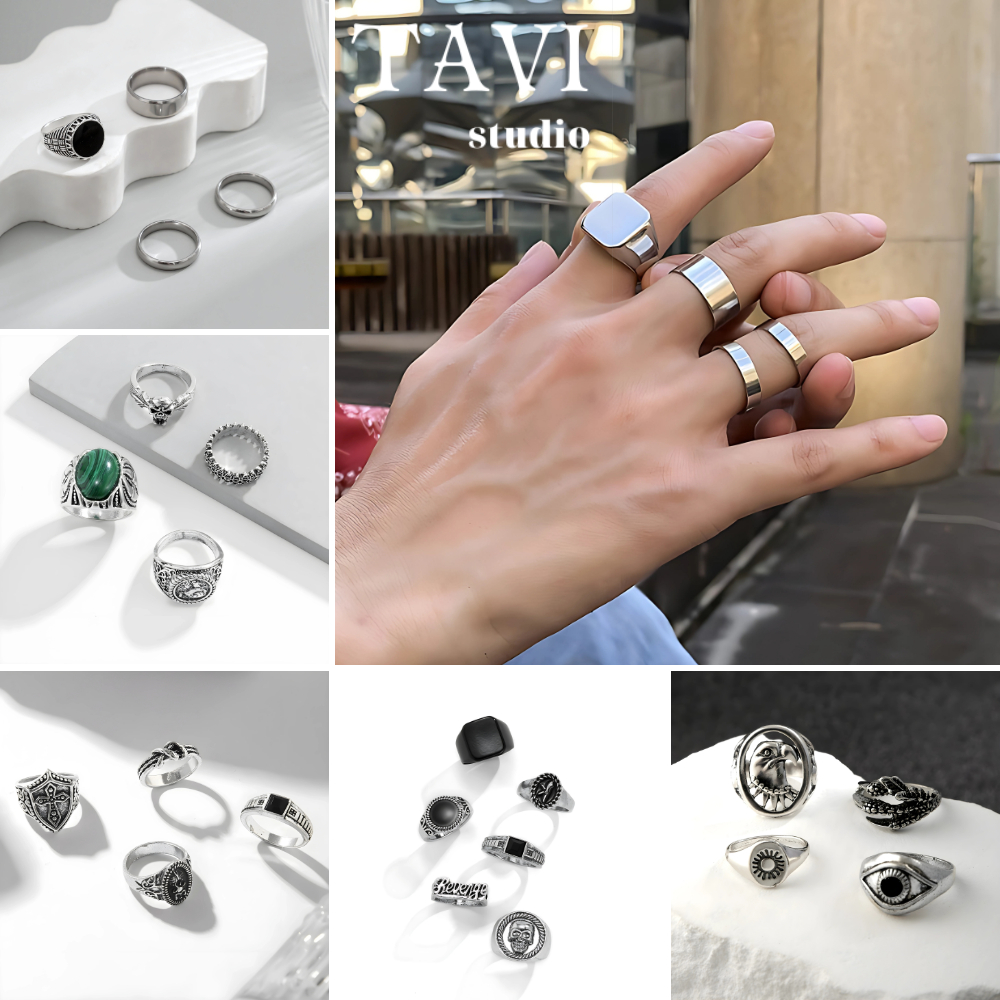 Men's Titanium Steel Ring, adjustable by Tavi Studio