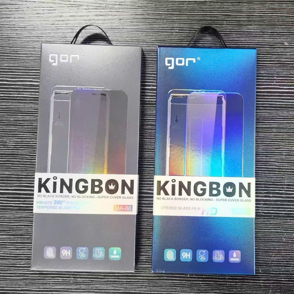 Kính cường lực GOR KINGBON không viền đen có khung trợ dán trong và chống trộm IPhone 13 đến16Promax