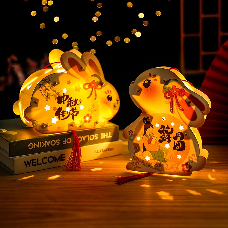 Đèn Lồng 3D Có Đèn Cho Bé Lồng Đèn Trung Thu Dễ Thương Tết Trung Thu Hình Thỏ Bướm - Đồ Chơi PUPU HOUSE
