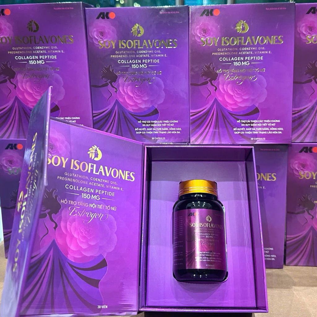 GLUTATHION, COENZYME Q10,PREGNENOLONE ACETATE, VITAMIN E, COLLAGEN PEPTIDE 150 MG - HỖ TRỢ TĂNG NỘI TIẾT TỐ NỮ Estrogero