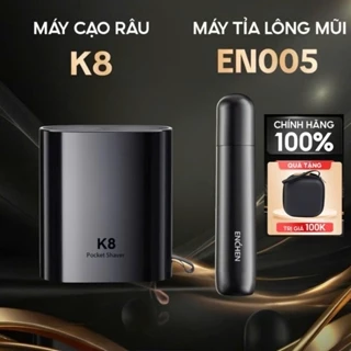 [TẶNG TỈA MŨI] Máy cạo râu Enchen K8 đầu cạo 2D ẩn, chống nước toàn thân, 18 lưỡi dao tự mài, pin 60 ngày