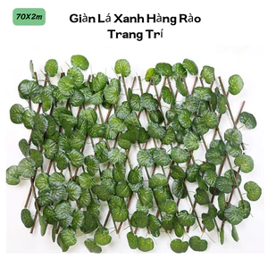 Giàn Lá Hàng Rào Nhân Tạo Cao 70CMx2M, Trang Trí Cây + Lá xanh rau má