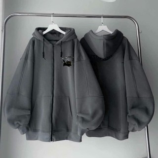 TỔNG HỢP CÁC MẪU Áo khoác nỉ nam nữ  unisex size free, dành cho người 45-75kg XÁM ĐẬM-