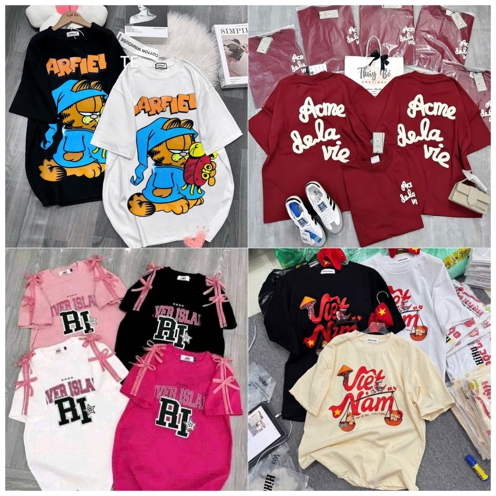 Tổng hợp các mẫu Áo phông nữ tay lỡ unisex, thun form rộng đôi nhóm ulzzang trẻ trung, phong cách hiện đại.
