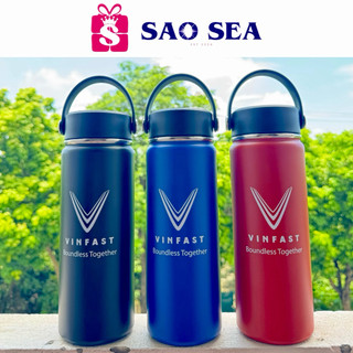 Bình nước quà tặng Vinfast 530ml giữ nhiệt nóng/lạnh có quai xách nhựa cao cấp, inox 304. Vinfast thermal bottle