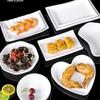 Đĩa Phíp ( Melamine A5 ) Cao Cấp Trắng Sang Trọng Bền Đẹp Không Xước - Ố  800-6.5