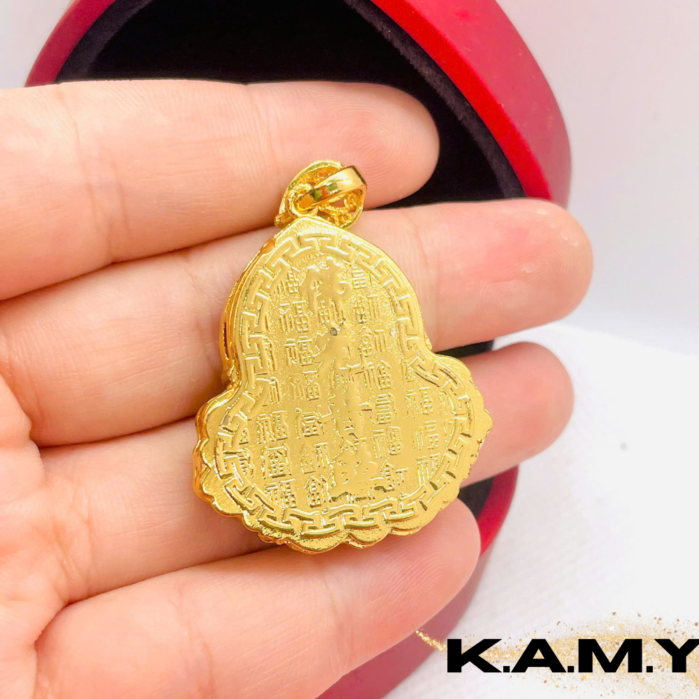 Mặt Dây Chuyền Phật Di Lặc Mạ Vàng 24k  Đính Đá – Trang Sức May Mắn Phong Thủy Tài Lộc
