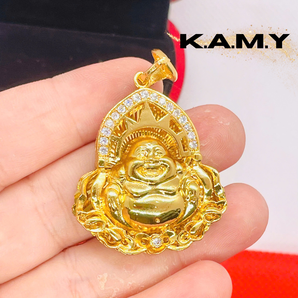 Mặt Dây Chuyền Phật Di Lặc Mạ Vàng 24k  Đính Đá – Trang Sức May Mắn Phong Thủy Tài Lộc