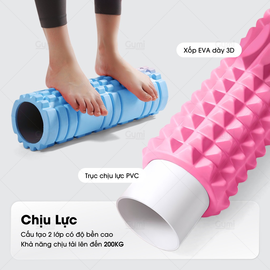 Con Lăn Massage, Dãn Cơ Tập Gym,Yoga Hàng Chuẩn 45cm 33cm - Foam Roller Giãn Cơ Sau Tập Tại Nhà - ConLan