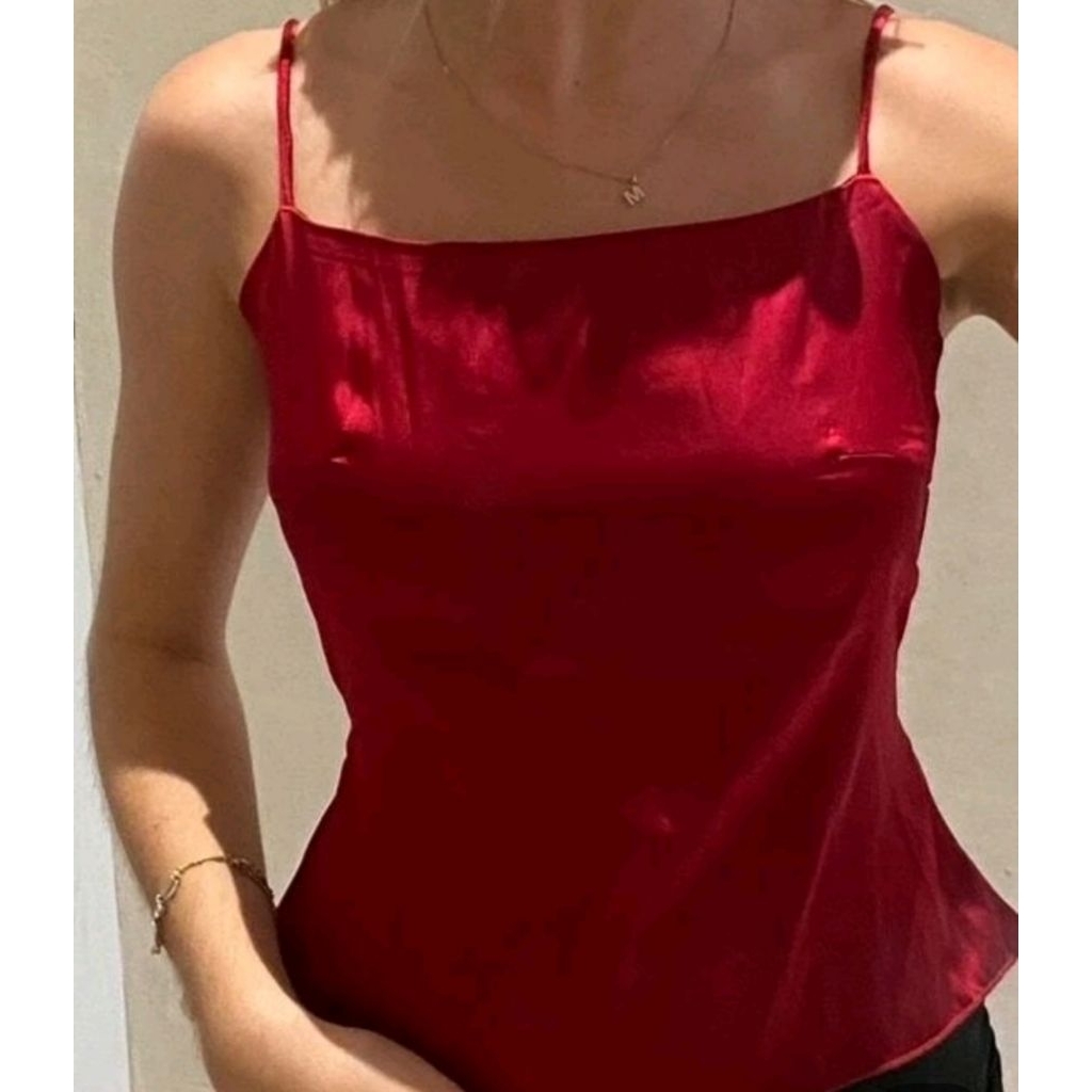 Áo lụa satin 2 dây hở lưng nhiều màu (order)