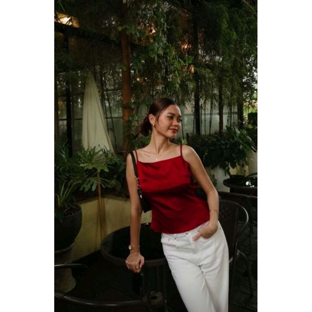 Áo lụa satin 2 dây hở lưng nhiều màu (order)