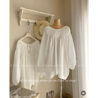 set áo linen + quần ren dày dặn có lớp lót - thời trang hàn quốc 2025