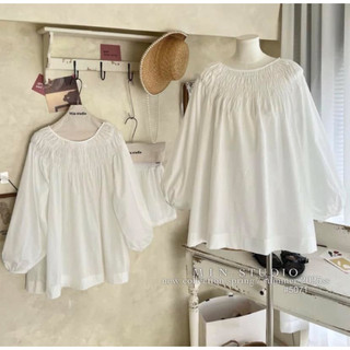 set áo linen + quần ren dày dặn có lớp lót - thời trang hàn quốc 2025