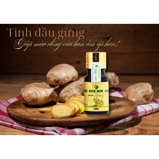 Tinh dầu Gừng nguyên chất - Hoa Nén - Hương nồng ấm, nhiều ứng dụng tốt, ngâm chân - 5ml