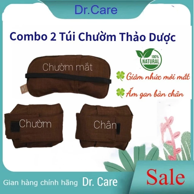 Combo 2 Túi Chườm Thảo Dược, CHƯỜM MẮT & CHƯỜM CHÂN, chườm nóng thảo dược, Dr Care