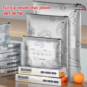 Túi zip nhôm thực phẩm Túi đựng thực phẩm tươi sống nhôm titan giữ độ tươi tốt hơn, có khoá zip tiện lợi