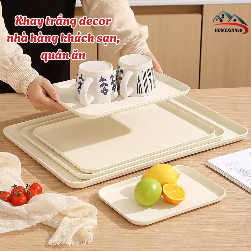 Khay Đựng Nước Khay Trà Nhựa Phòng Khách Cà Phê Bàn Cốc Hình Chữ Nhật Trái Cây Đĩa Ăn Tối