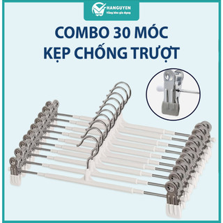 Combo 30 móc áo kẹp quần inox chống trượt không vết hằn tiện lợi cho shop thời trang cửa hàng #A259