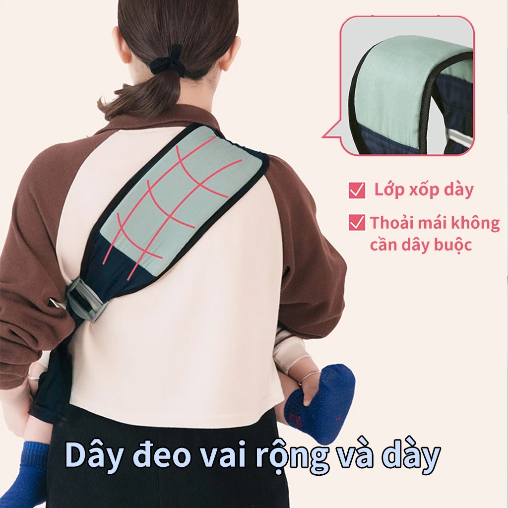 Địu em bé đa năng chính hãng địu trẻ sơ sinh gọn nhẹ địu ngồi vải lưới thoáng mát an toàn