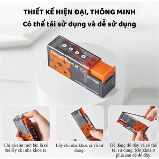 Hộp Tăm Chỉ Nha Khoa Tự Động Mini Cao Cấp – Nút Nhấn/Nút Gạt – Gọn Nhẹ, Sạch Sẽ, Tiện Lợi Mọi Nơi