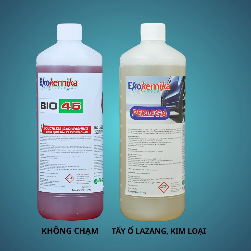 COMBO 2 CHAI DUNG DỊCH EKOKEMIKA - KHÔNG CHẠM + DD TẨY RỬA CHUYÊN DỤNG DÀNH CHO XE MÁY, ÔTÔ