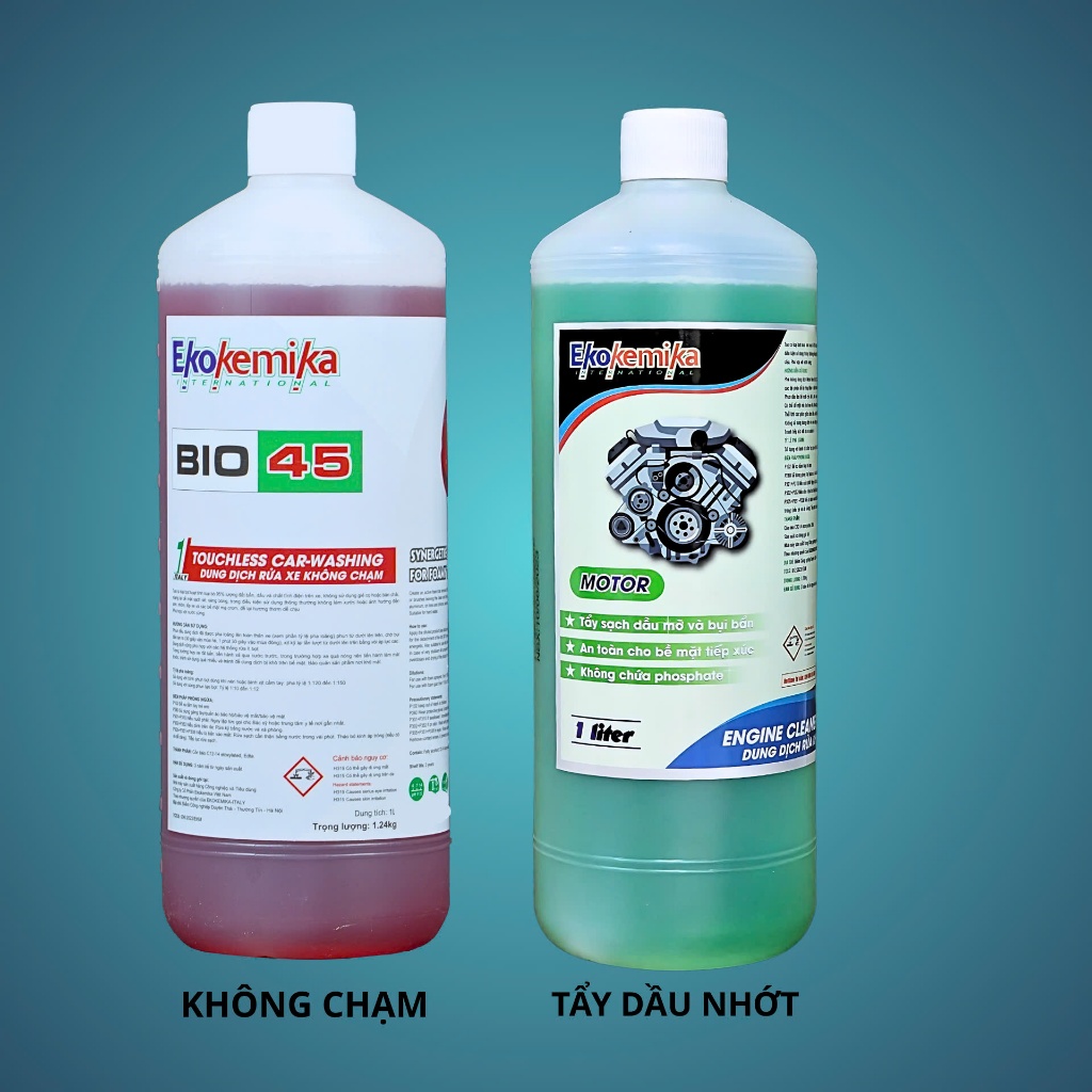 COMBO 2 CHAI DUNG DỊCH EKOKEMIKA - KHÔNG CHẠM + DD TẨY RỬA CHUYÊN DỤNG DÀNH CHO XE MÁY, ÔTÔ