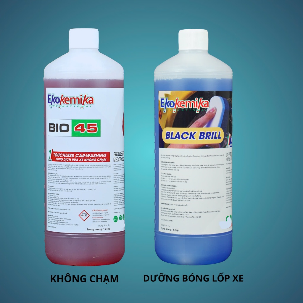 COMBO 2 CHAI DUNG DỊCH EKOKEMIKA - KHÔNG CHẠM + DD TẨY RỬA CHUYÊN DỤNG DÀNH CHO XE MÁY, ÔTÔ