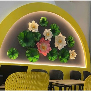 Bông hoa sen xốp khổng lồ hottrend 2025 size to gắn tường trang trí trung thu,quán cafe,lớp học,phòng họp livetream {H}